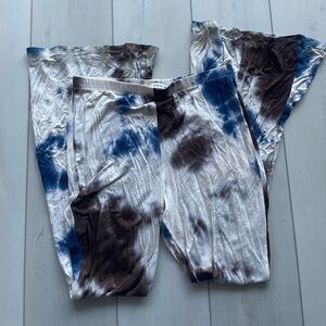 HYFVE Tie-Dye Flare Pants - Blue and Brown